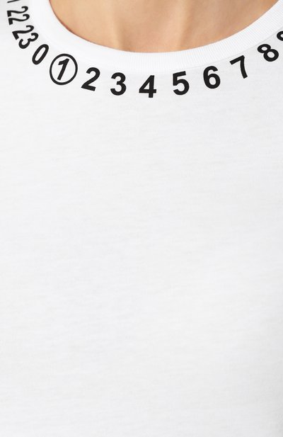 Хлопковая футболка MAISON MARGIELA белого цвета по цене 23050 руб., арт. S51GC0434/S23525, фото 5 Хлопковая футболка MAISON MARGIELA, арт. S51GC0434/S23525, фото 5
