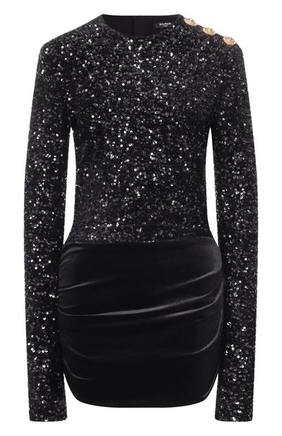 Женское платье с отделкой пайетками BALMAIN, арт. FF0R9372/MH86