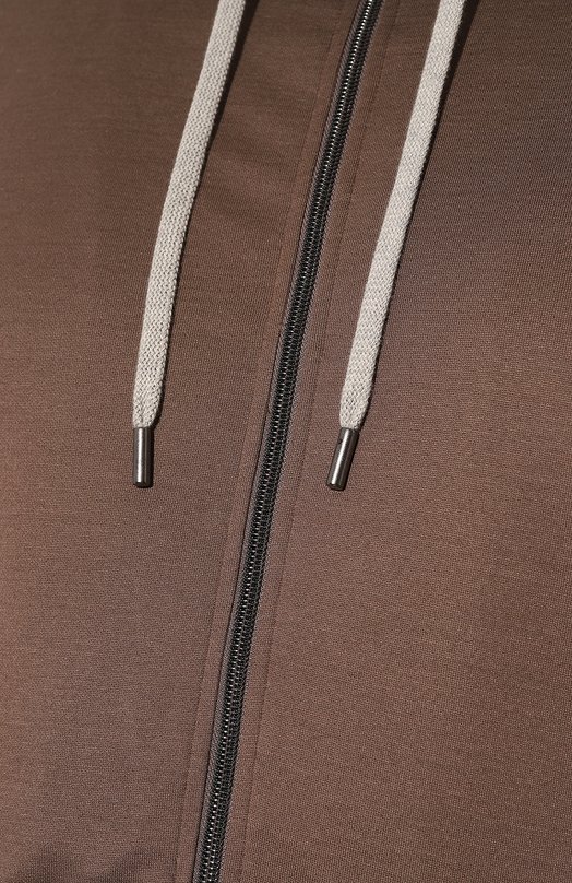 Толстовка из хлопка и шелка MVST 13M415/B000/MUST.B&T Коричневый  13M415/B000/MUST.B&T Фото 5