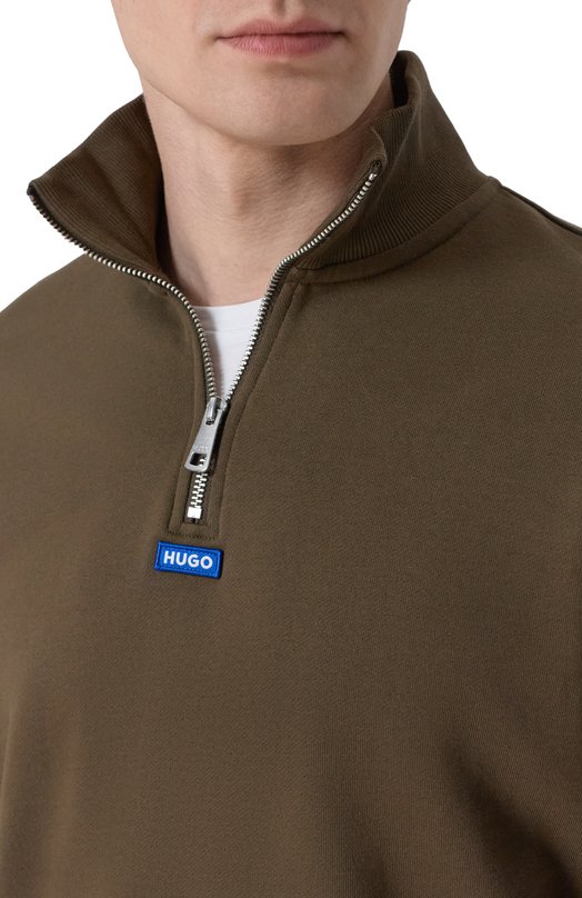 Хлопковый анорак HUGO Blue 50522367 Коричневый  50522367 Фото 5