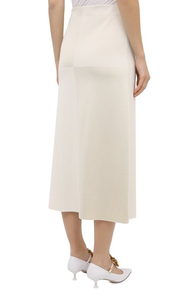 Юбка из шелка и вискозы JIL SANDER кремового цвета по цене 169500 руб., арт. JSWR754343-WRY39058, фото 4 Юбка из шелка и вискозы JIL SANDER, арт. JSWR754343-WRY39058, фото 4
