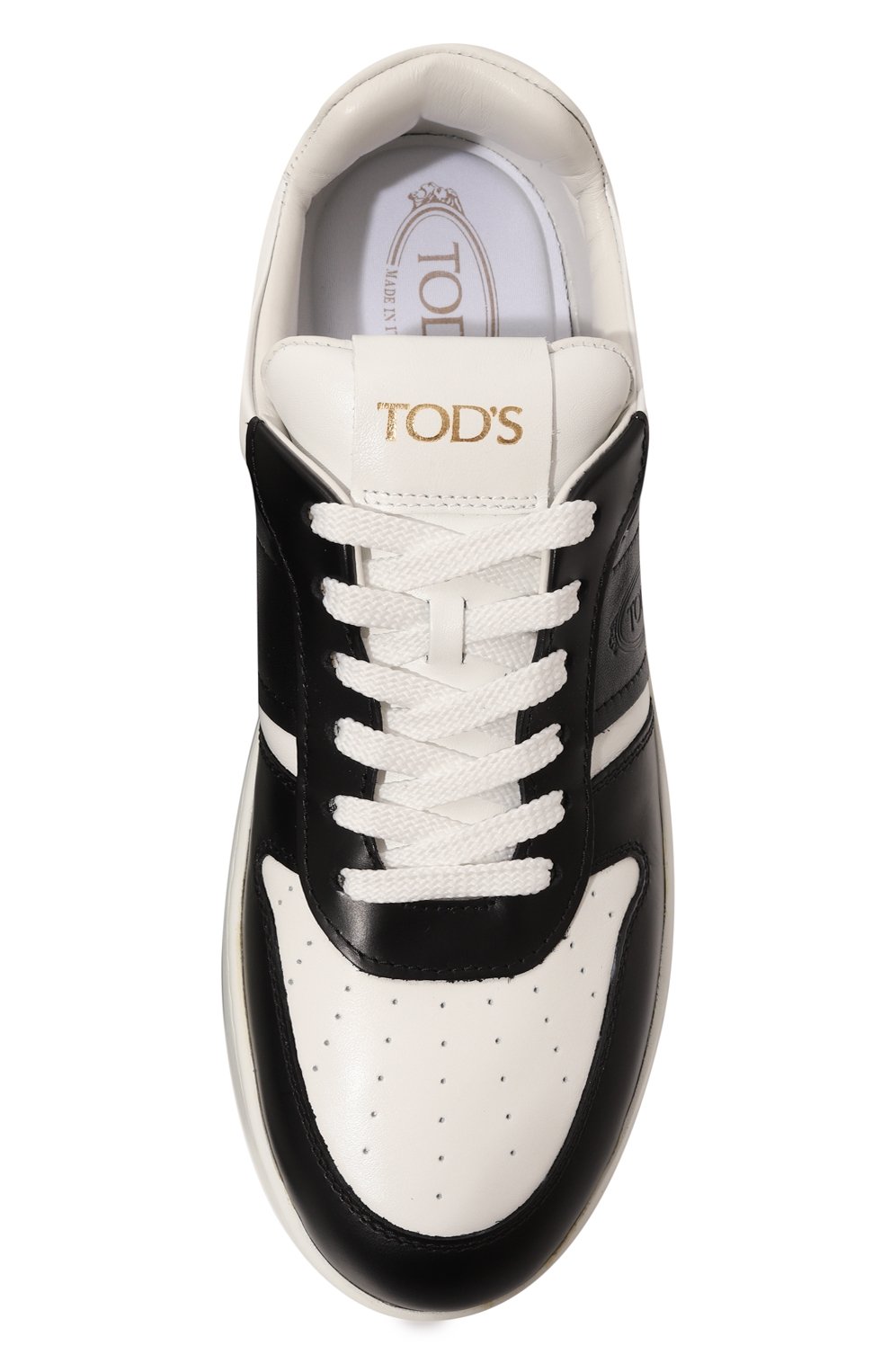Кожаные кеды TOD’S черно-белого цвета по цене 72700 руб., арт. XXW88K0HP30/SRM, фото 6 Кожаные кеды TOD’S, арт. XXW88K0HP30/SRM, фото 6