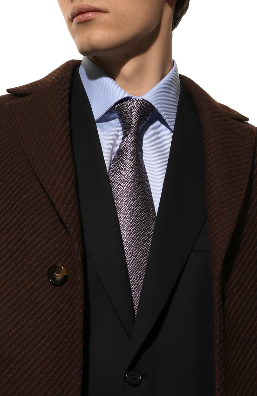 Шелковый галстук ZEGNA фиолетового цвета по цене 19950 руб., арт. Z3E38T/1XW, фото 2 Шелковый галстук ZEGNA, арт. Z3E38T/1XW, фото 2
