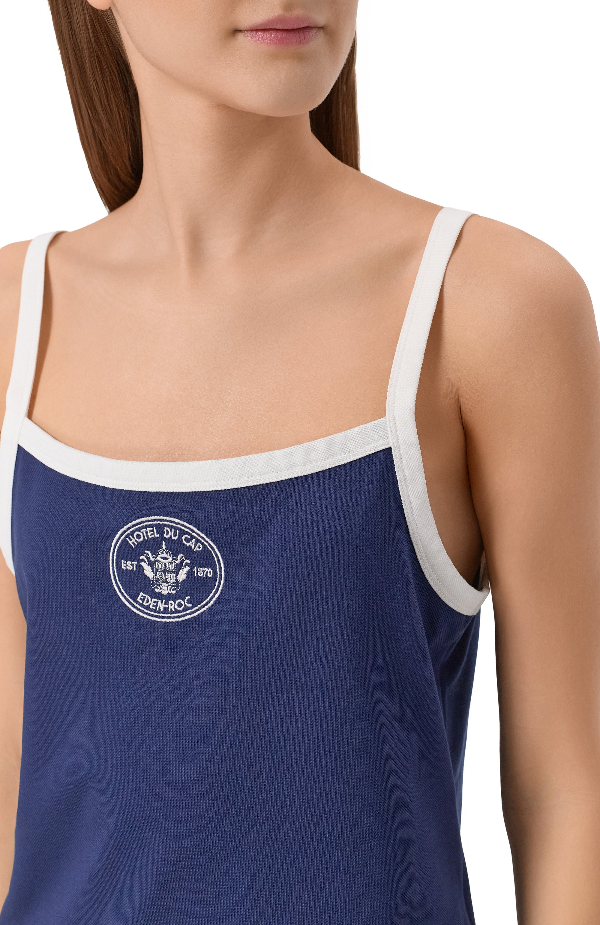 Хлопковая майка sporty & rich x hotel du cap-eden-roc SPORTY AND RICH, арт. T007960666BL107_001, фото 5