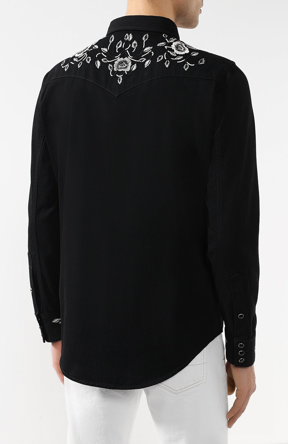 Хлопковая рубашка SAINT LAURENT, арт. 551388/YM881, фото 4