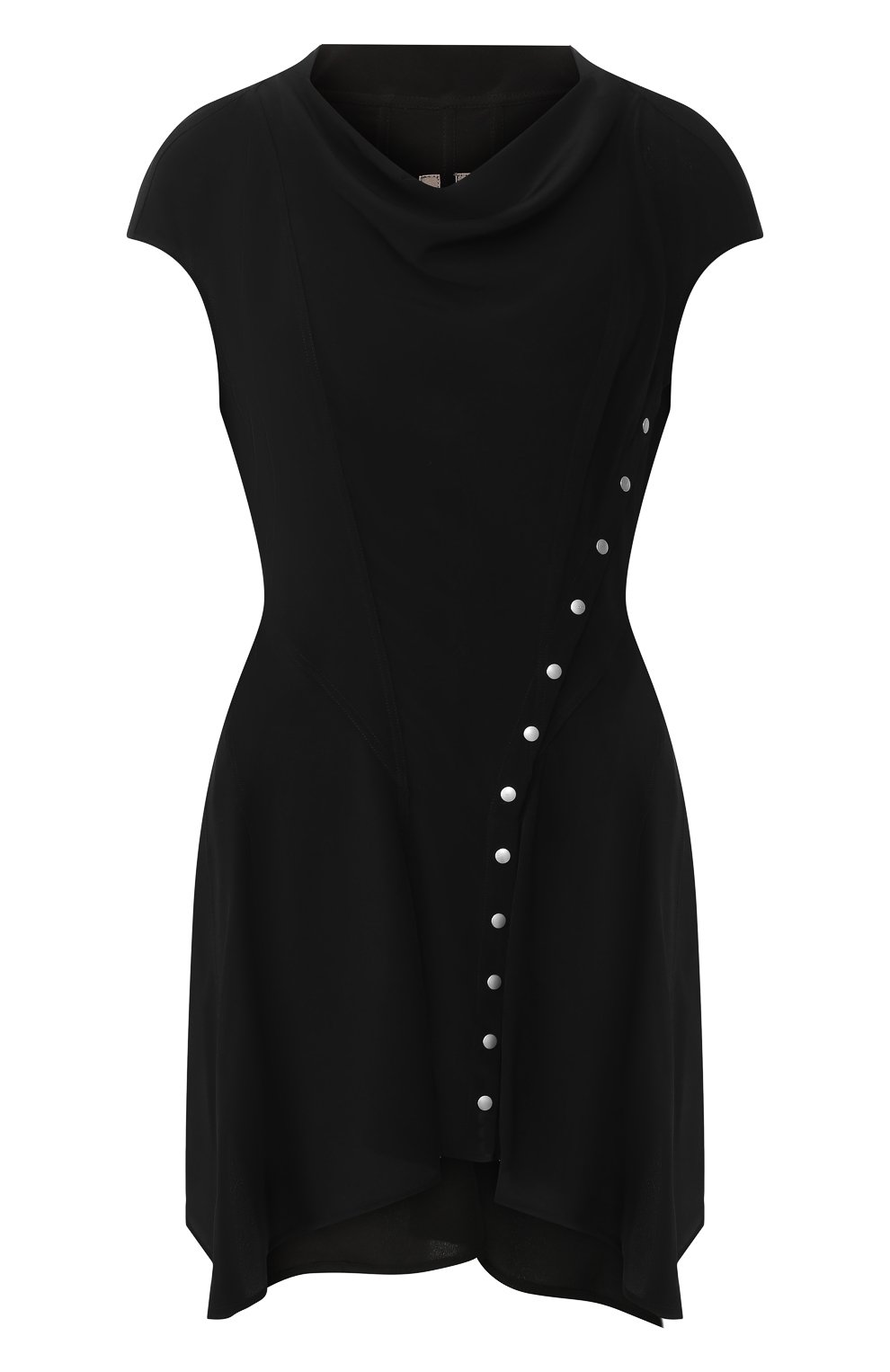 Шелковый топ RICK OWENS черного цвета по цене 64200 руб., арт. RP19S6560/SCR, фото 1 Шелковый топ RICK OWENS, арт. RP19S6560/SCR, фото 1