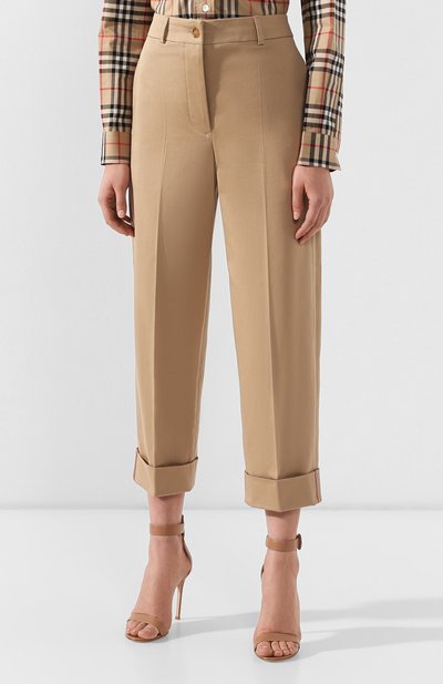 Хлопковые брюки BURBERRY бежевого цвета по цене 81750 руб., арт. 8010263, фото 3 Хлопковые брюки BURBERRY, арт. 8010263, фото 3