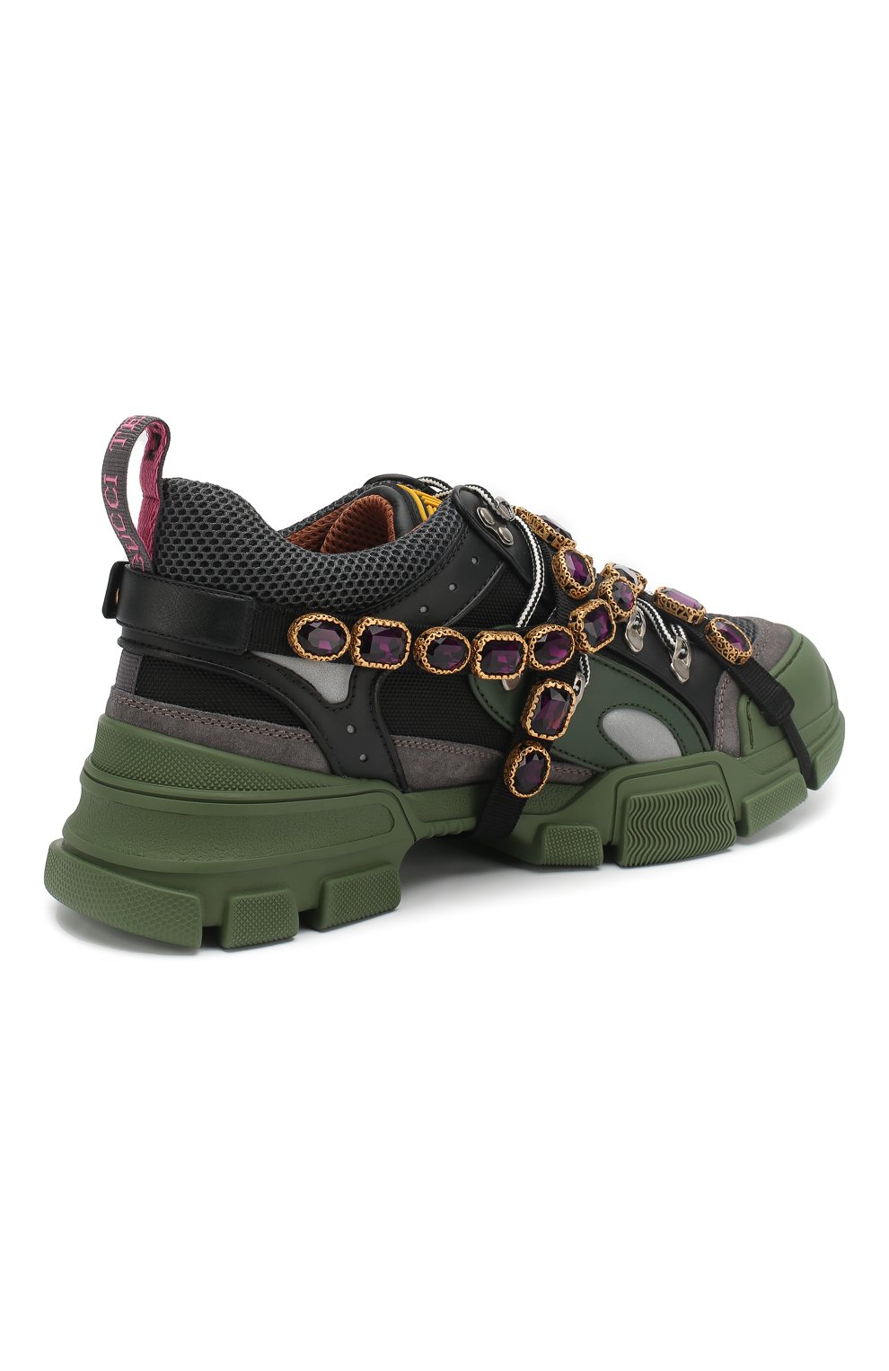 Комбинированные кроссовки flashtrek с отделкой кристаллами GUCCI, арт. 536532/GGZ30, фото 4