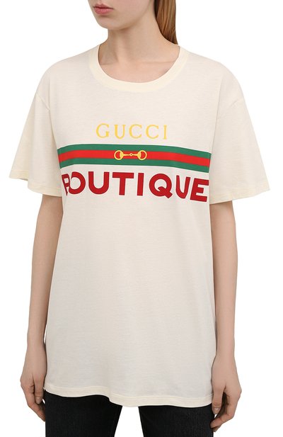 Хлопковая футболка GUCCI, арт. 615044/XJCKY, фото 3