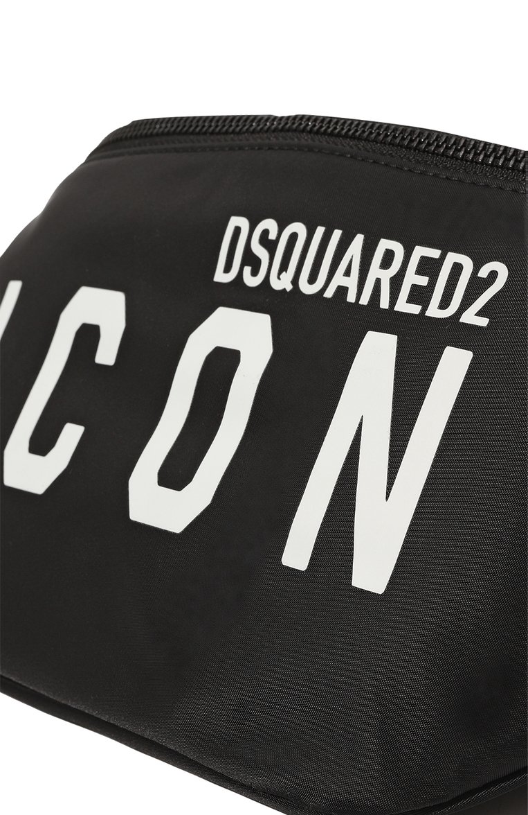 Мужская текстильная поясная сумка DSQUARED2 черного цвета, арт. BBM0033 11703199 | Фото 3 (Случай: Повседневный; Размер: medium; Материал сплава: Проставлено; Ремень/цепочка: На ремешке; Материал: Текстиль; Драгоценные камни: Проставлено)