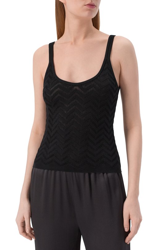 Топ из хлопка и вискозы Missoni DC26SK00/BK01H2 Чёрный  DC26SK00/BK01H2 Фото 3