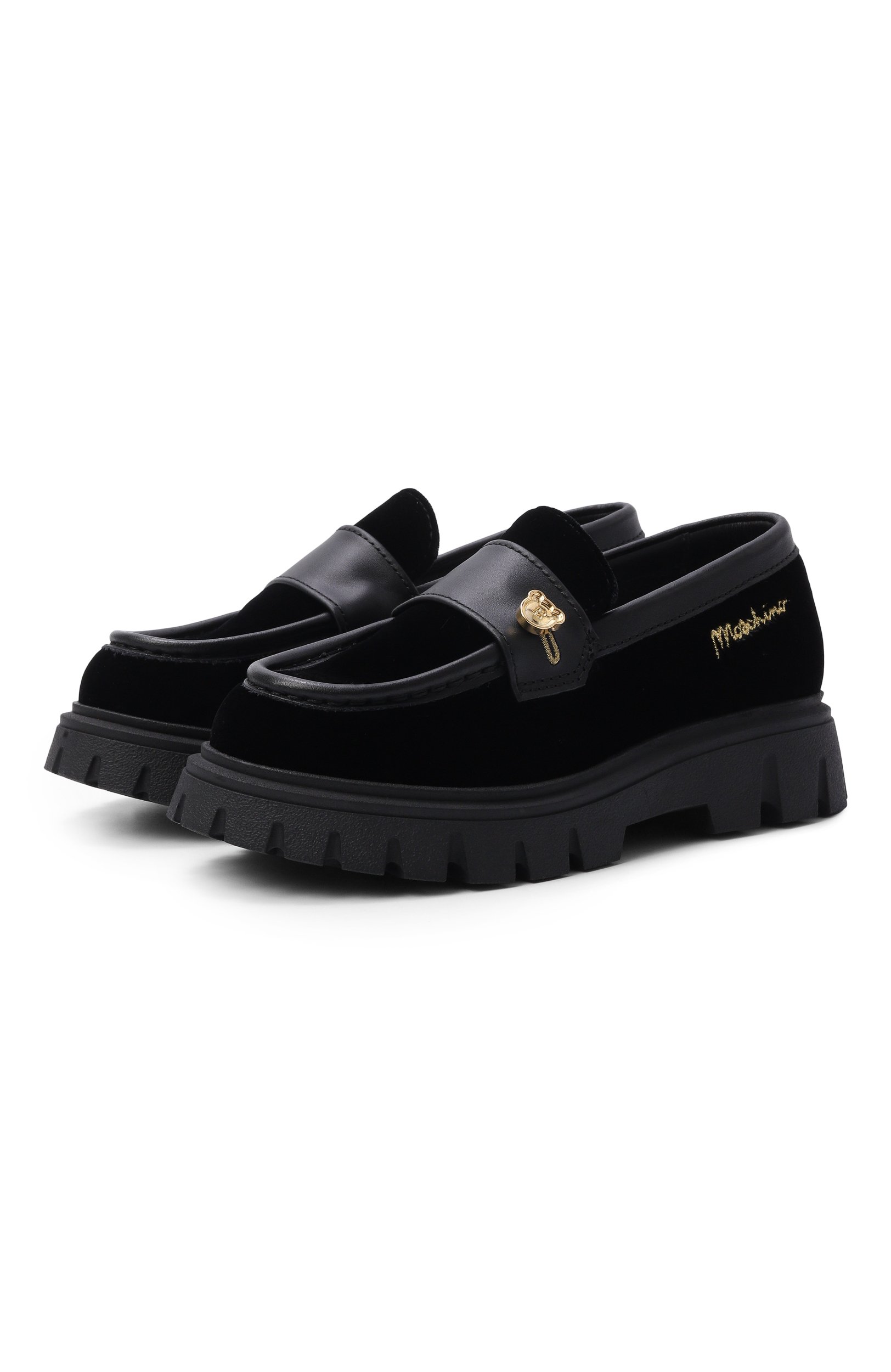 Лоферы MOSCHINO черного цвета по цене 26300 руб., арт. 84252/VAR1_002, фото 1 Лоферы MOSCHINO, арт. 84252/VAR1_002, фото 1