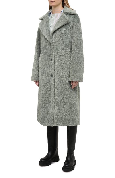 Шуба из экомеха PROENZA SCHOULER WHITE LABEL мятного цвета по цене 107500 руб., арт. WL2111019-AY130, фото 3 Шуба из экомеха PROENZA SCHOULER WHITE LABEL, арт. WL2111019-AY130, фото 3
