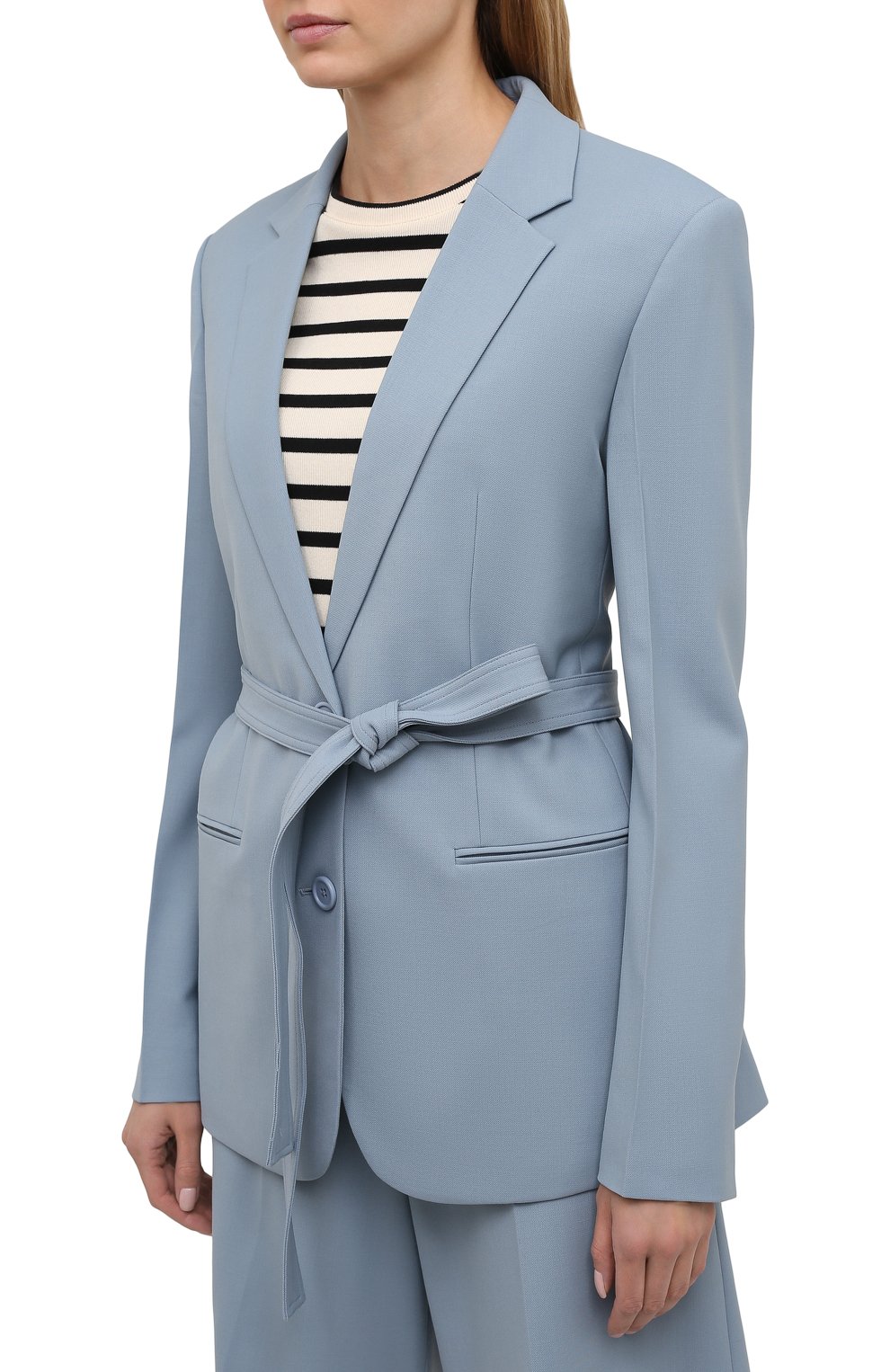 Жакет HELMUT LANG голубого цвета по цене 51950 руб., арт. L01HW102, фото 3 Жакет HELMUT LANG, арт. L01HW102, фото 3