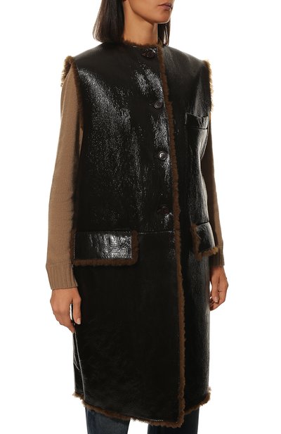 Дубленка без рукавов из овчины PRADA, арт. 59410M-32O-F0AT3, фото 3