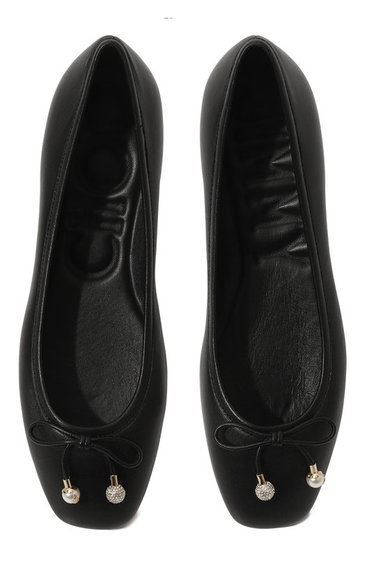 Кожаные балетки Elme Jimmy Choo ELME FLAT/NAP Чёрный  ELME FLAT/NAP Фото 6