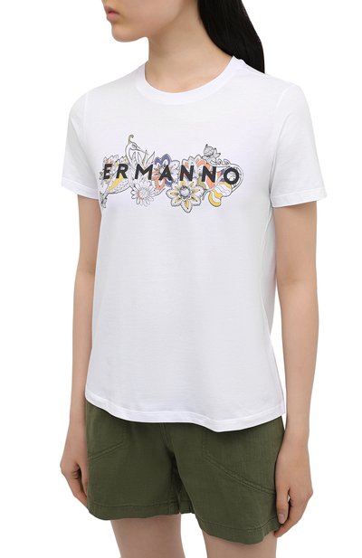 Хлопковая футболка ERMANNO FIRENZE, арт. D38ET TS061JEA, фото 3