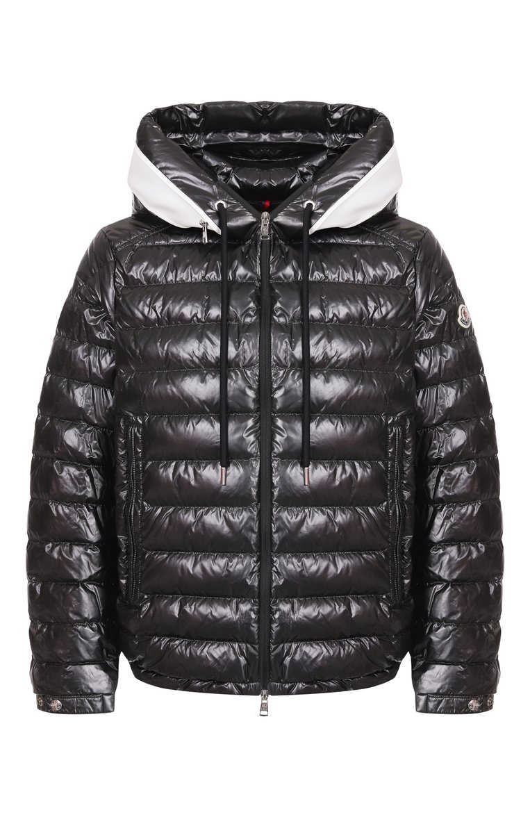 Мужская пуховик akinari MONCLER черного цвета, арт. 1A00009/596J9 | Фото 1 (Длина (�верхняя одежда): Короткие; Материал внешний: Синтетический материал; Материал подклада: Синтетический материал; Рукава: Длинные; Стили: Кэжуэл; Мужское Кросс-КТ: пуховик-короткий)