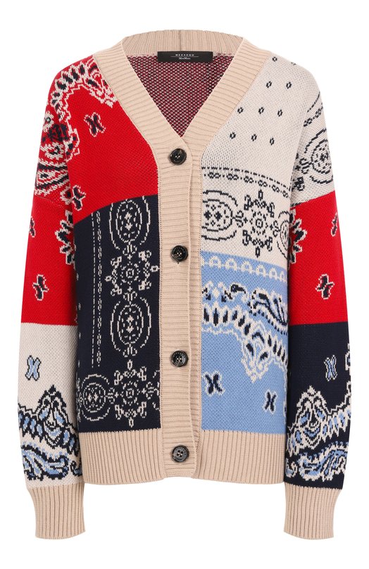 Хлопковый кардиган Weekend Max Mara BA0BAB Разноцветный BA0BAB