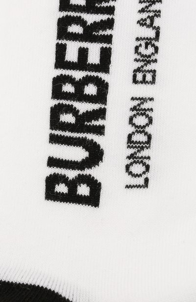 Хлопковые носки BURBERRY белого цвета по цене 5355 руб., арт. 8009430, фото 2 Хлопковые носки BURBERRY, арт. 8009430, фото 2