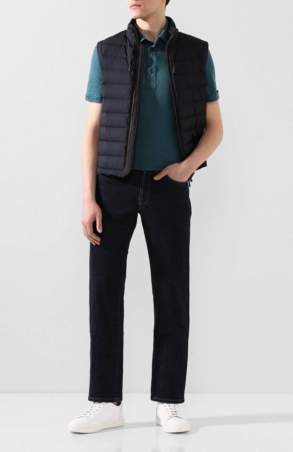 Льняное поло ZEGNA зеленого цвета по цене 39950 руб., арт. UU564/723, фото 2 Льняное поло ZEGNA, арт. UU564/723, фото 2