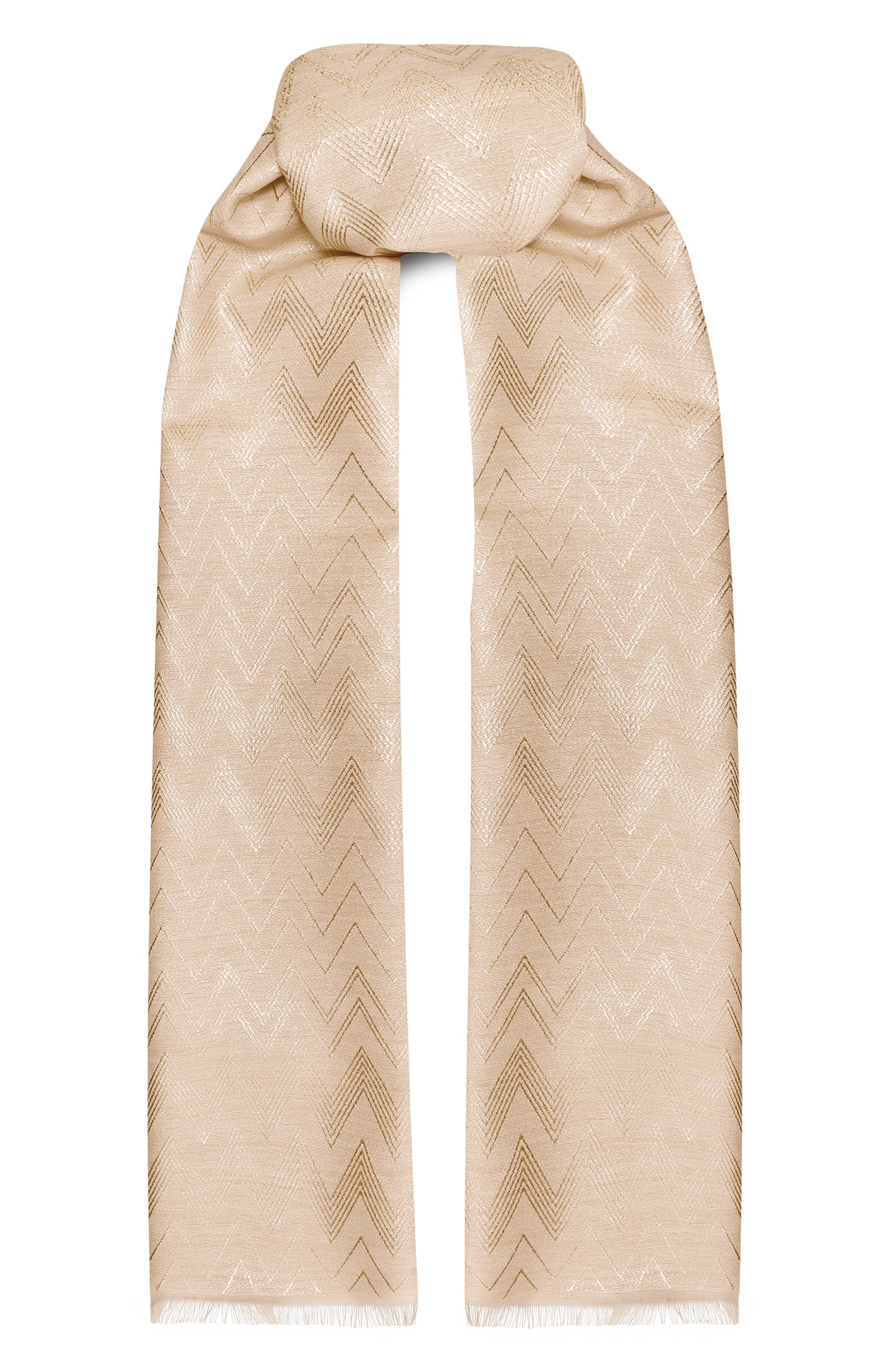 Шаль из шерсти и вискозы MISSONI бежевого цвета по цене 31250 руб., арт. SC50WMDA580, фото 1 Шаль из шерсти и вискозы MISSONI, арт. SC50WMDA580, фото 1