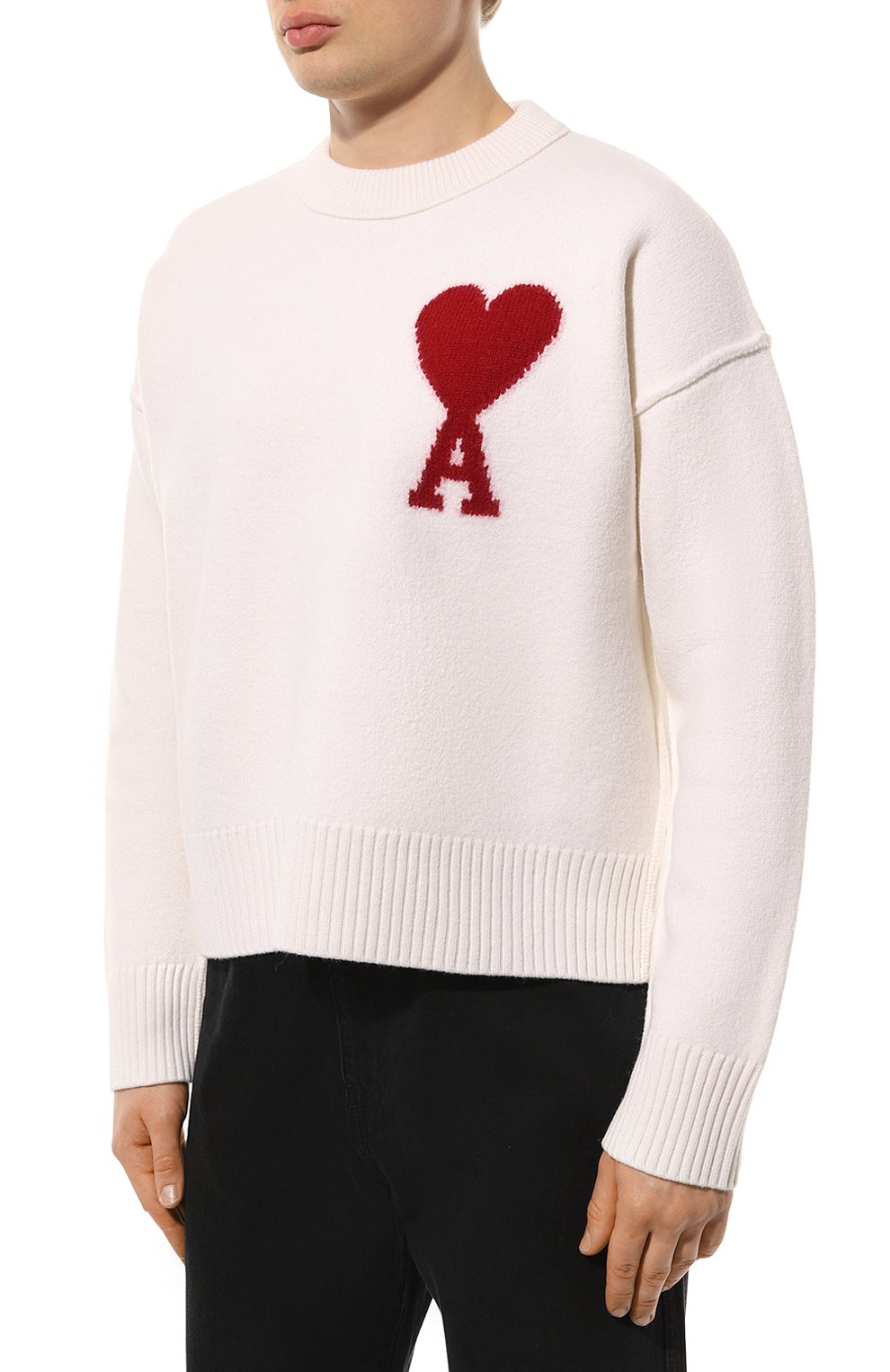 Шерстяной свитер AMI, арт. BFUKS006/018, фото 3