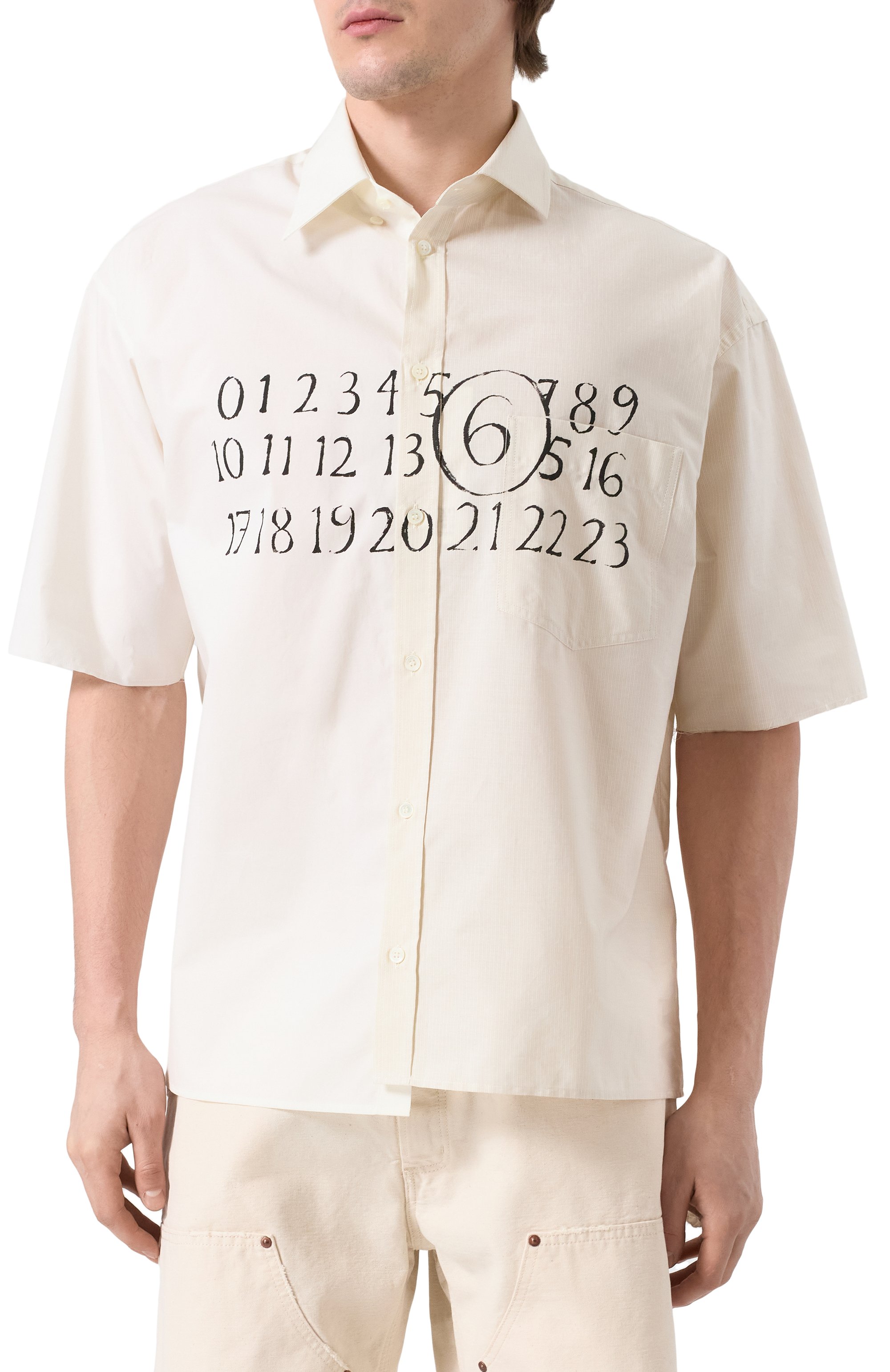 Хлопковая рубашка MM6, арт. SH0DR0007/MTN041, фото 3