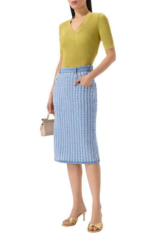 Джинсовая юбка Nina Ricci 26PDJU026/C01118 Голубой  26PDJU026/C01118 Фото 2