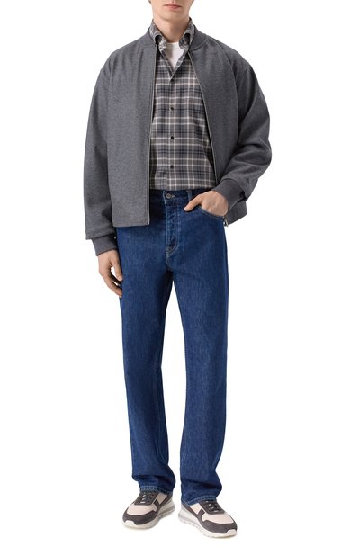 Хлопковая рубашка KITON серого цвета по цене 115500 руб., арт. UMCNERHH0943908, фото 2 Хлопковая рубашка KITON, арт. UMCNERHH0943908, фото 2