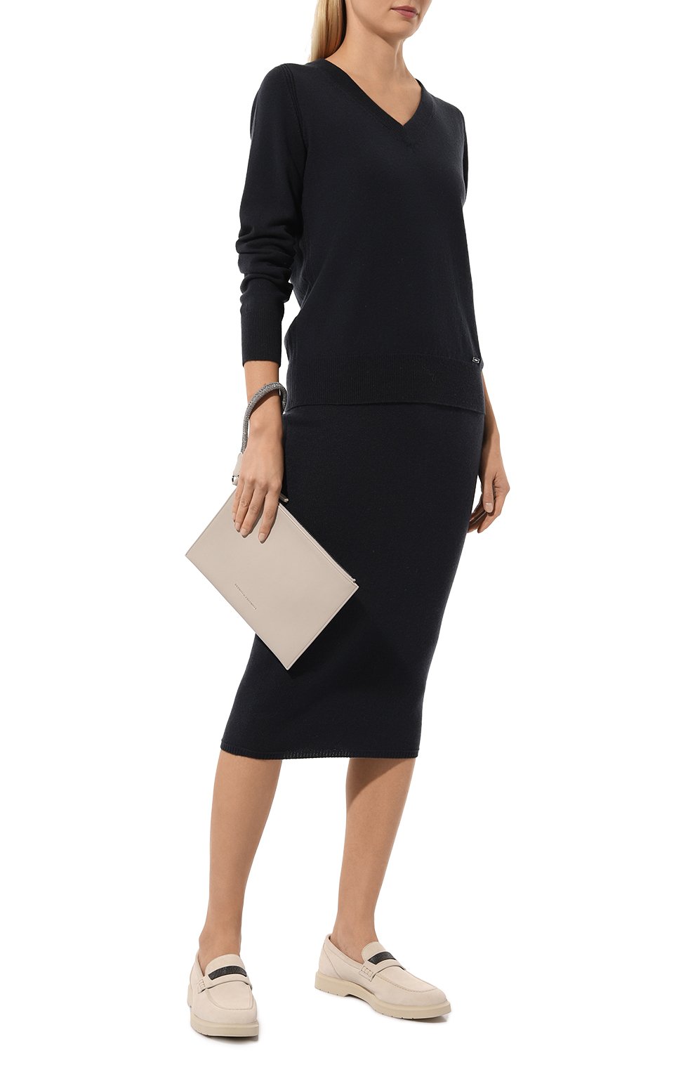 Кашемировая юбка KITON темно-синего цвета по цене 118500 руб., арт. D547487333773337, фото 2 Кашемировая юбка KITON, арт. D547487333773337, фото 2