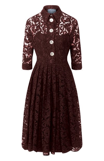 Женское платье из смеси хлопка и вискозы PRADA, арт. P3A94-1SA4-F0324