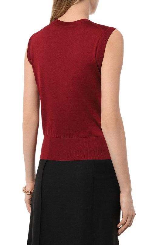 Шелковый топ Dolce & Gabbana FXT04T/JBSHX Бордовый  FXT04T/JBSHX Фото 4