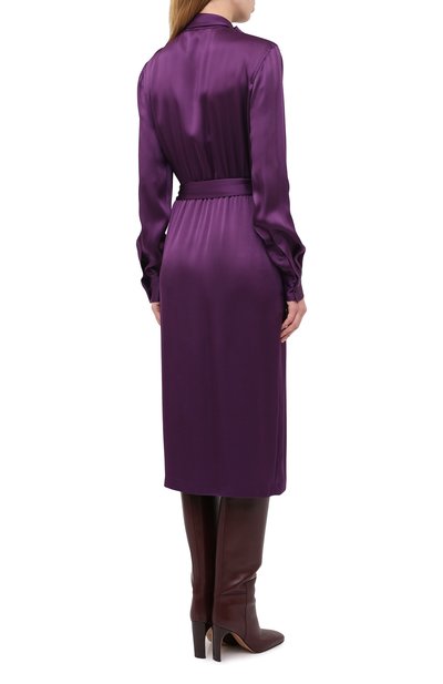 Атласное платье TOM FORD сиреневого цвета по цене 313500 руб., арт. AB2868-FAX727, фото 4 Атласное платье TOM FORD, арт. AB2868-FAX727, фото 4