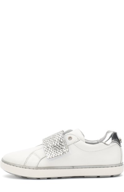 Кожаные кеды с застежками велькро и стразами STUART WEITZMAN, арт. B182502/31-36, фото 2