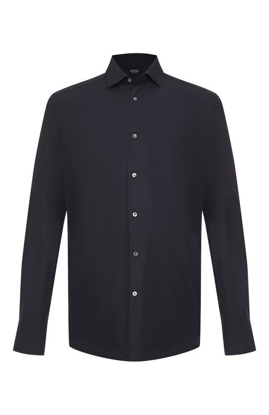 Хлопковая сорочка Zegna 9MS0MT/RCT1069 Синий 9MS0MT/RCT1069