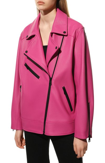 Кожаная куртка MASLOV розового цвета по цене 226600 руб., арт. SMW99, фото 3 Кожаная куртка MASLOV, арт. SMW99, фото 3