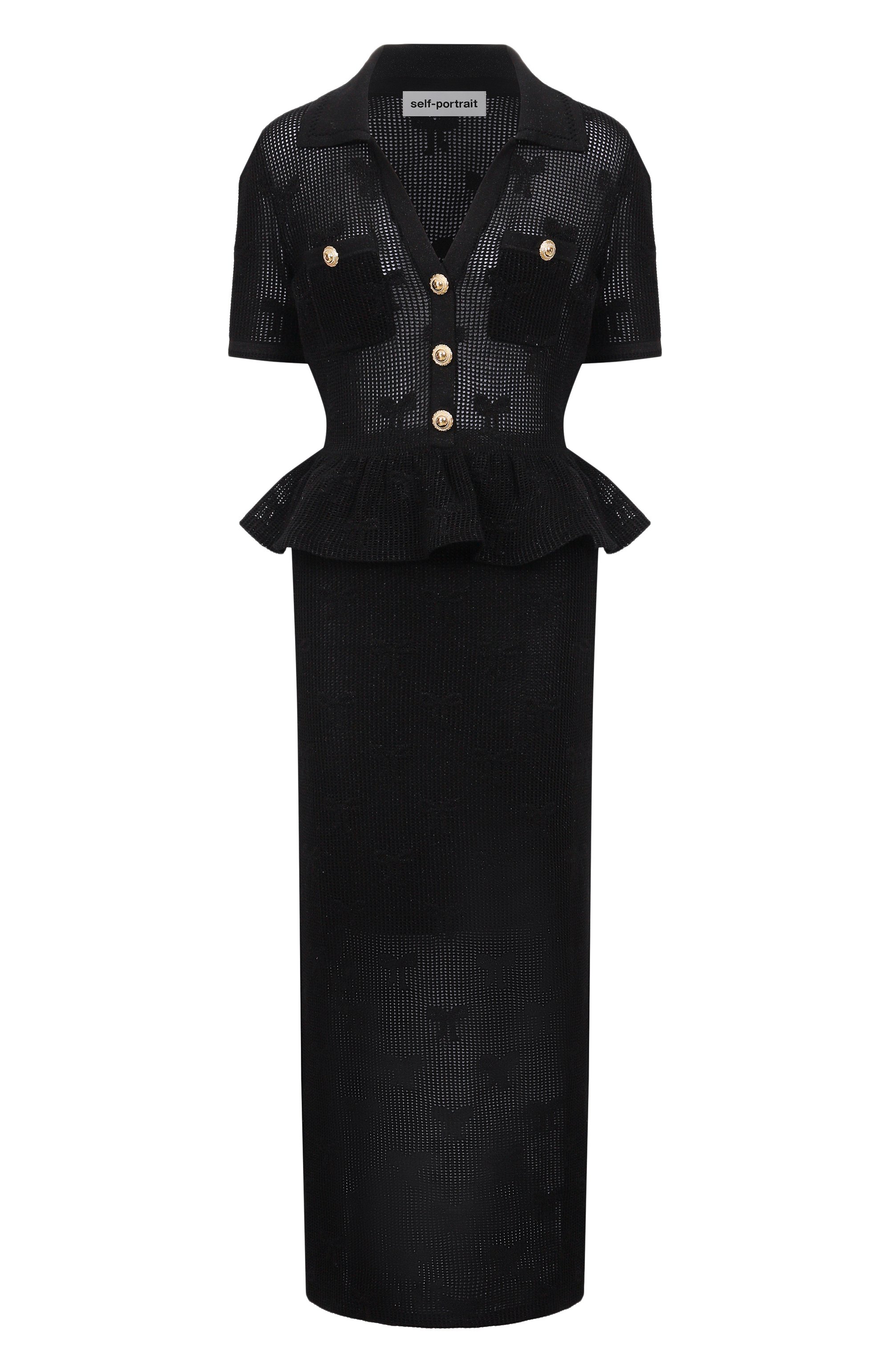 Хлопковое платье SELF-PORTRAIT, арт. PF25-047M-B, фото 1
