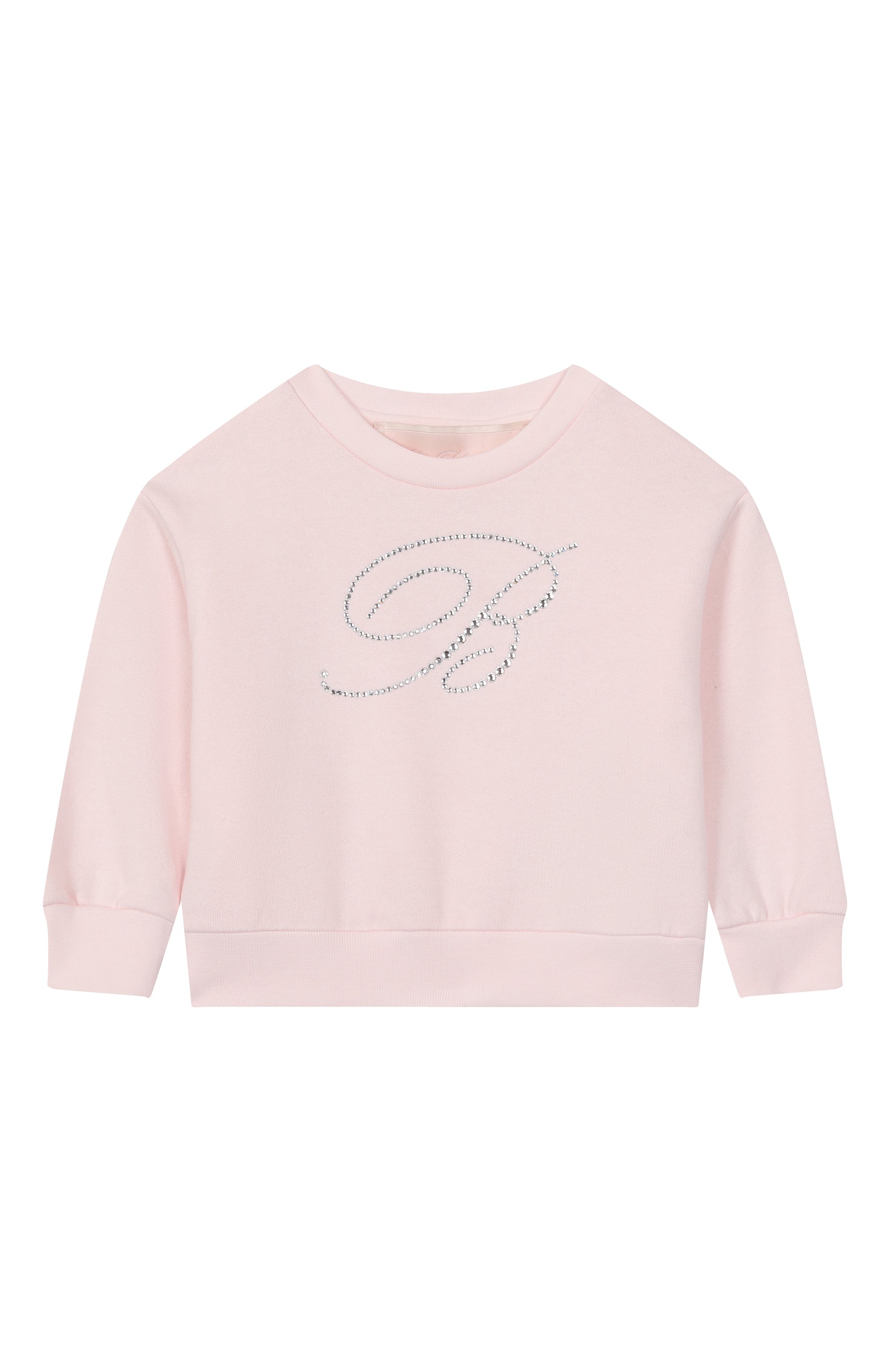 Хлопковый свитшот BLUMARINE светло-розового цвета по цене 9900 руб., арт. BGFE001.0.FF010/12M-2A, фото 1 Хлопковый свитшот BLUMARINE, арт. BGFE001.0.FF010/12M-2A, фото 1