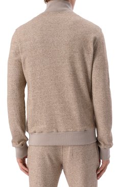 Мужской джемпер из шелка и шерсти MVST бежевого цвета, арт. 17M469/SS00 | Фото 4 (Рукава: Длинные; Материал сплава: Проставлено; Материал внешний: Шерсть, Шелк; Драгоценные камни: Пр�оставлено; Длина (для топов): Стандартные; Стили: Кэжуэл; Принт: Без принта; Мужское Кросс-КТ: Джемперы; Вырез: Круглый)