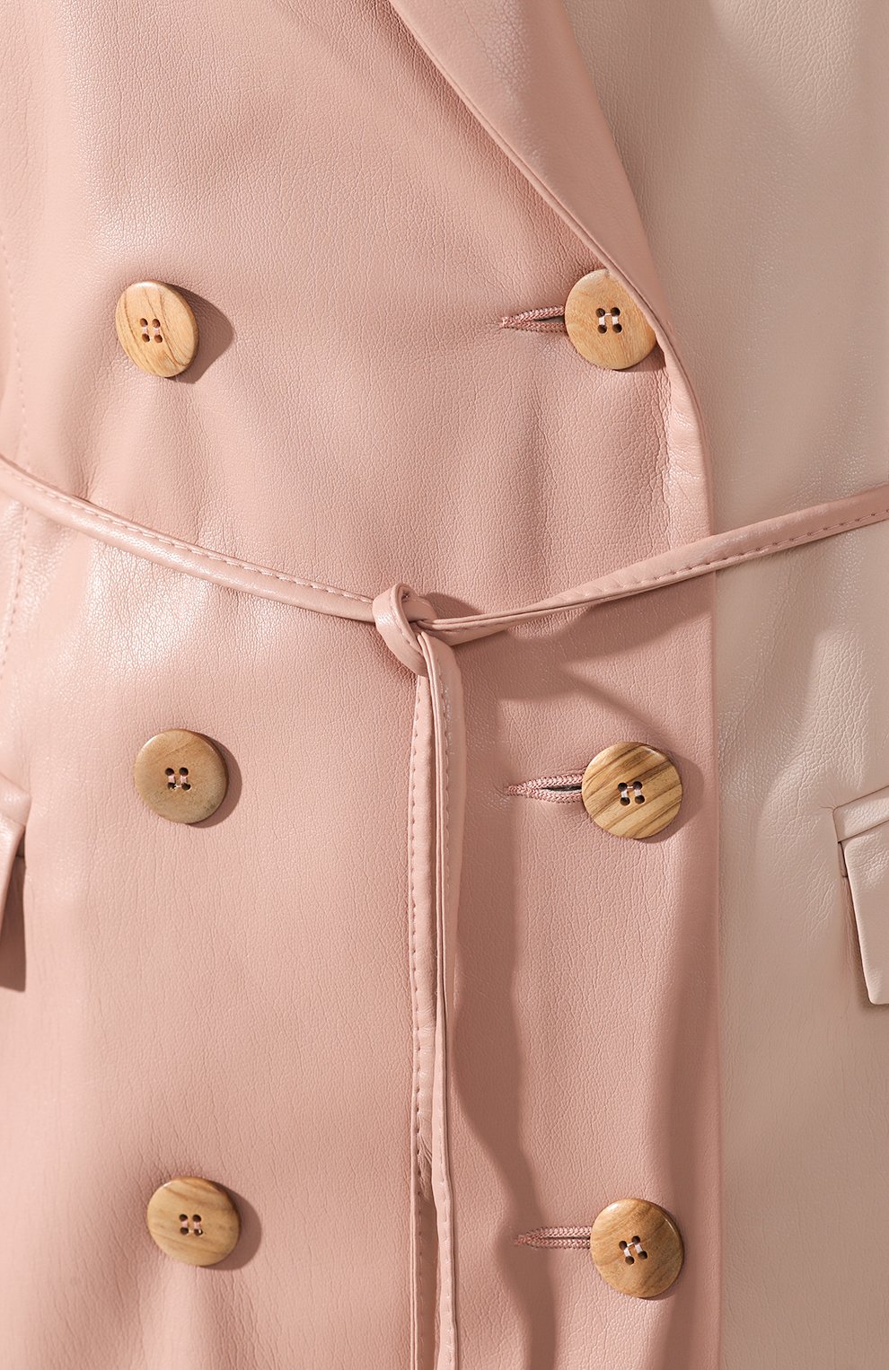 Двубортный плащ NANUSHKA, арт. MANILA_BLUSH PATCHW0RK_VEGAN LEATHER, фото 5