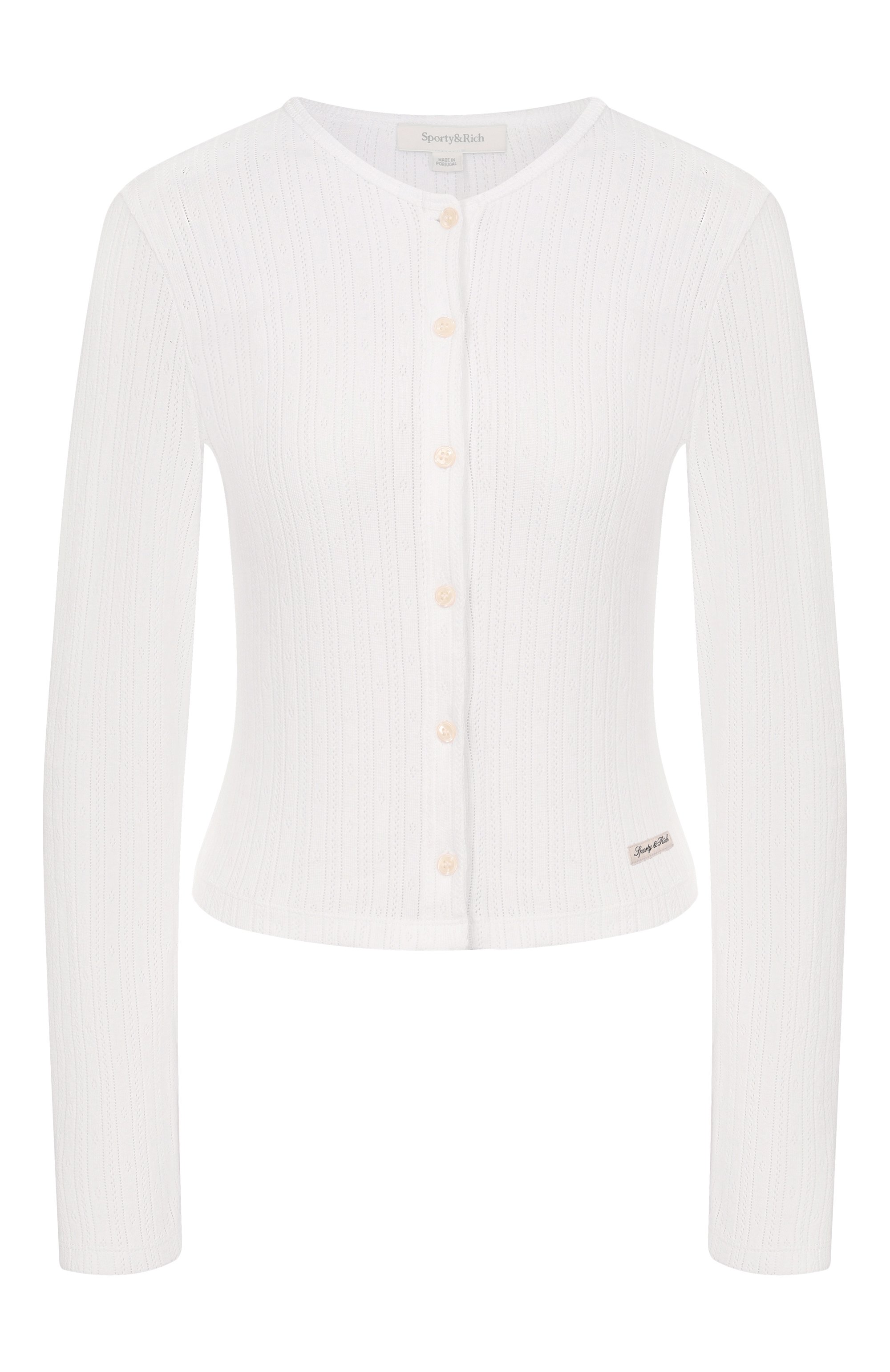 Хлопковый кардиган SPORTY AND RICH, арт. CA04576326WH01, фото 1