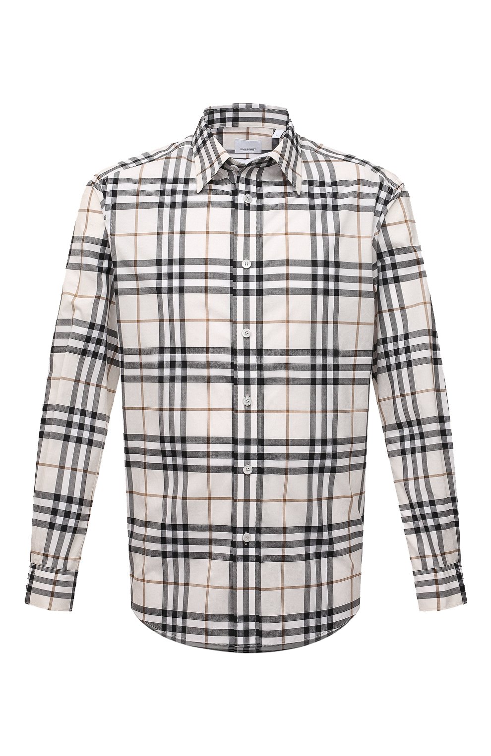 Хлопковая рубашка BURBERRY кремового цвета по цене 51300 руб., арт. 8050275, фото 1 Хлопковая рубашка BURBERRY, арт. 8050275, фото 1