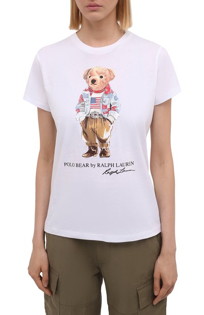 Хлопковая футболка POLO RALPH LAUREN белого цвета по цене 7995 руб., арт. 211843279, фото 3 Хлопковая футболка POLO RALPH LAUREN, арт. 211843279, фото 3