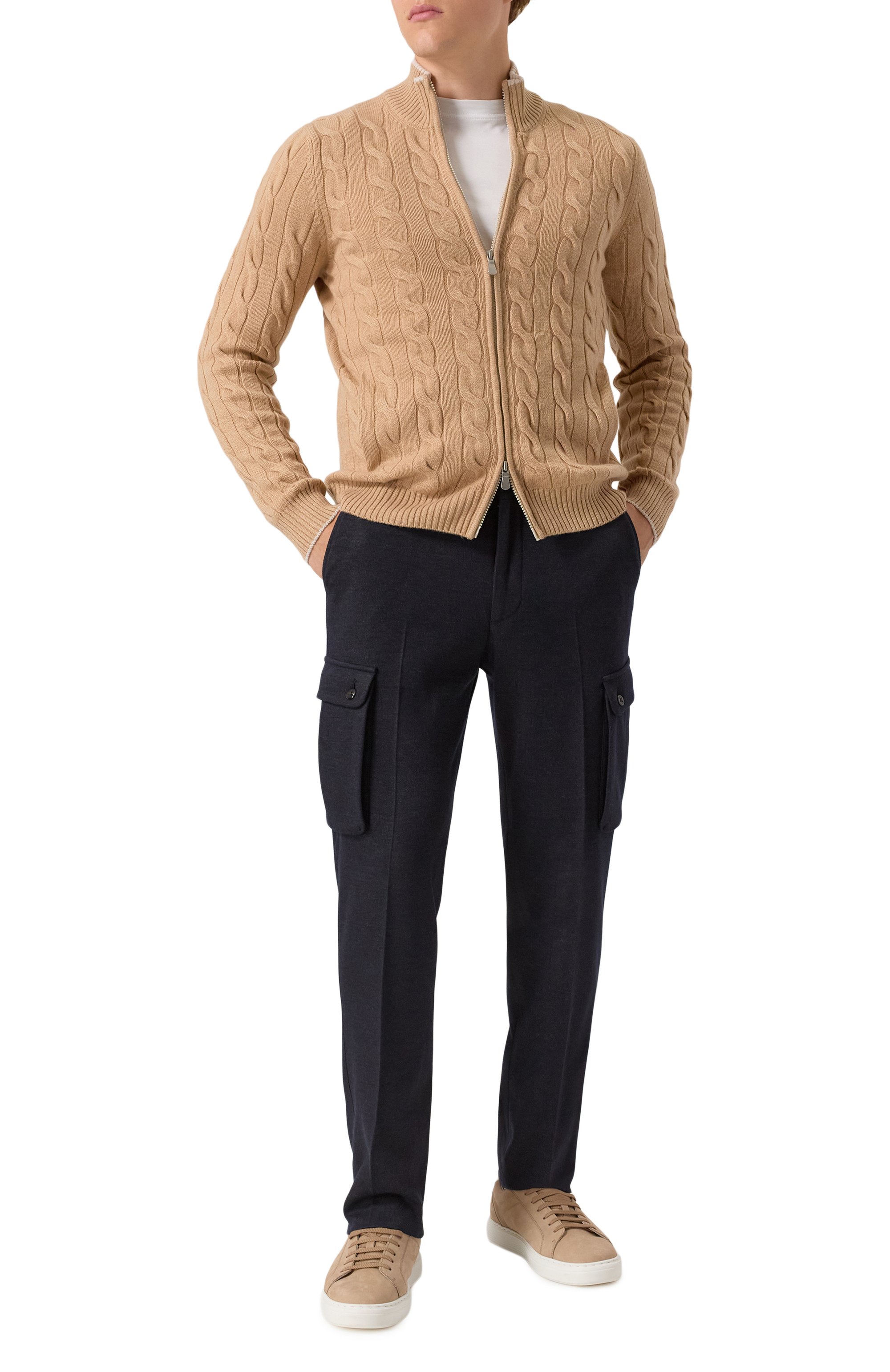 Брюки-карго из шерсти и вискозы CORNELIANI темно-синего цвета по цене 69250 руб., арт. 264L14-2618804, фото 2 Брюки-карго из шерсти и вискозы CORNELIANI, арт. 264L14-2618804, фото 2