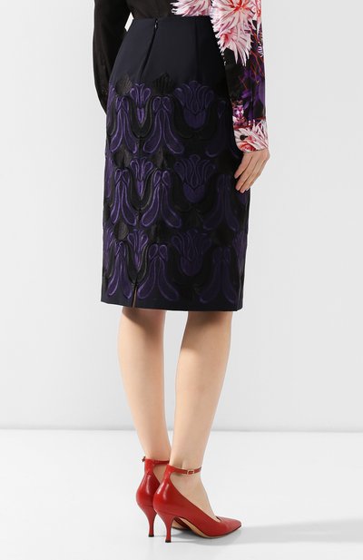 Юбка из смеси хлопка и шерсти DRIES VAN NOTEN темно-синего цвета по цене 49250 руб., арт. 192-30802-8285, фото 4 Юбка из смеси хлопка и шерсти DRIES VAN NOTEN, арт. 192-30802-8285, фото 4