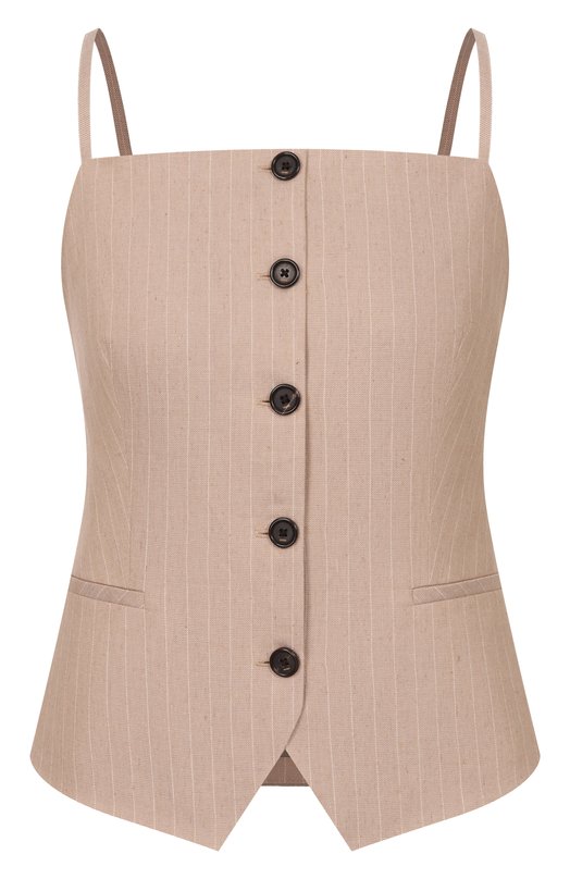 Топ из хлопка и льна HUGO 50560007 Бежевый 50560007