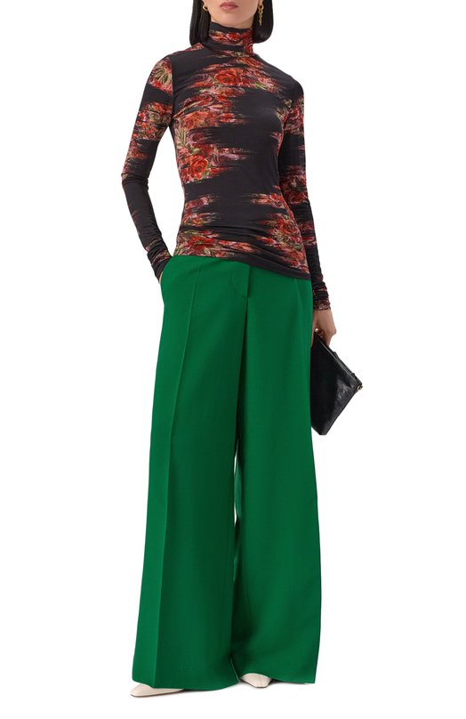 Шерстяные брюки Dries Van Noten 010946/2249 Зелёный  010946/2249 Фото 2