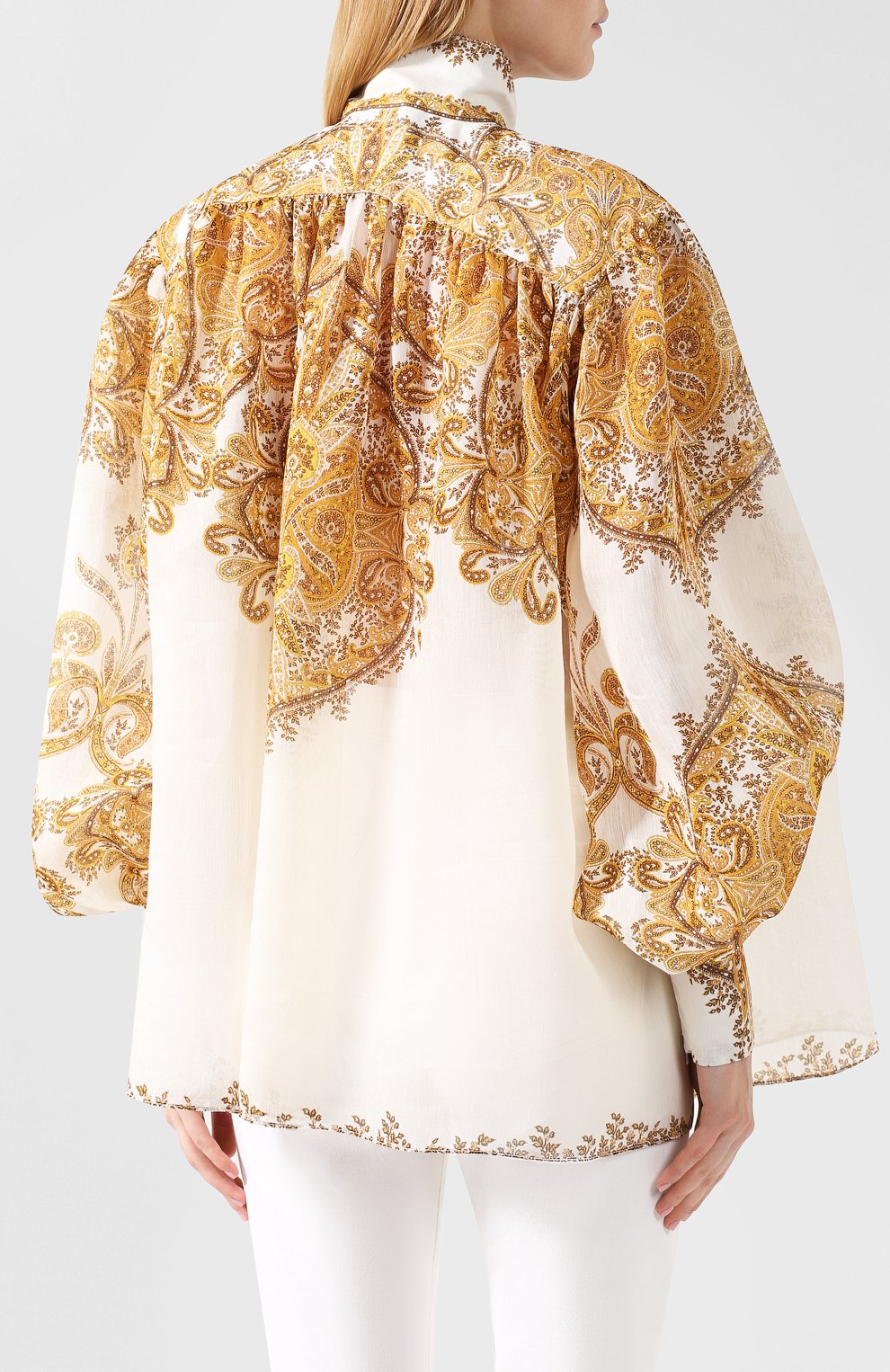 Блузка из смеси льна и шелка ZIMMERMANN белого цвета по цене 109000 руб., арт. 5852TZIP, фото 4 Блузка из смеси льна и шелка ZIMMERMANN, арт. 5852TZIP, фото 4