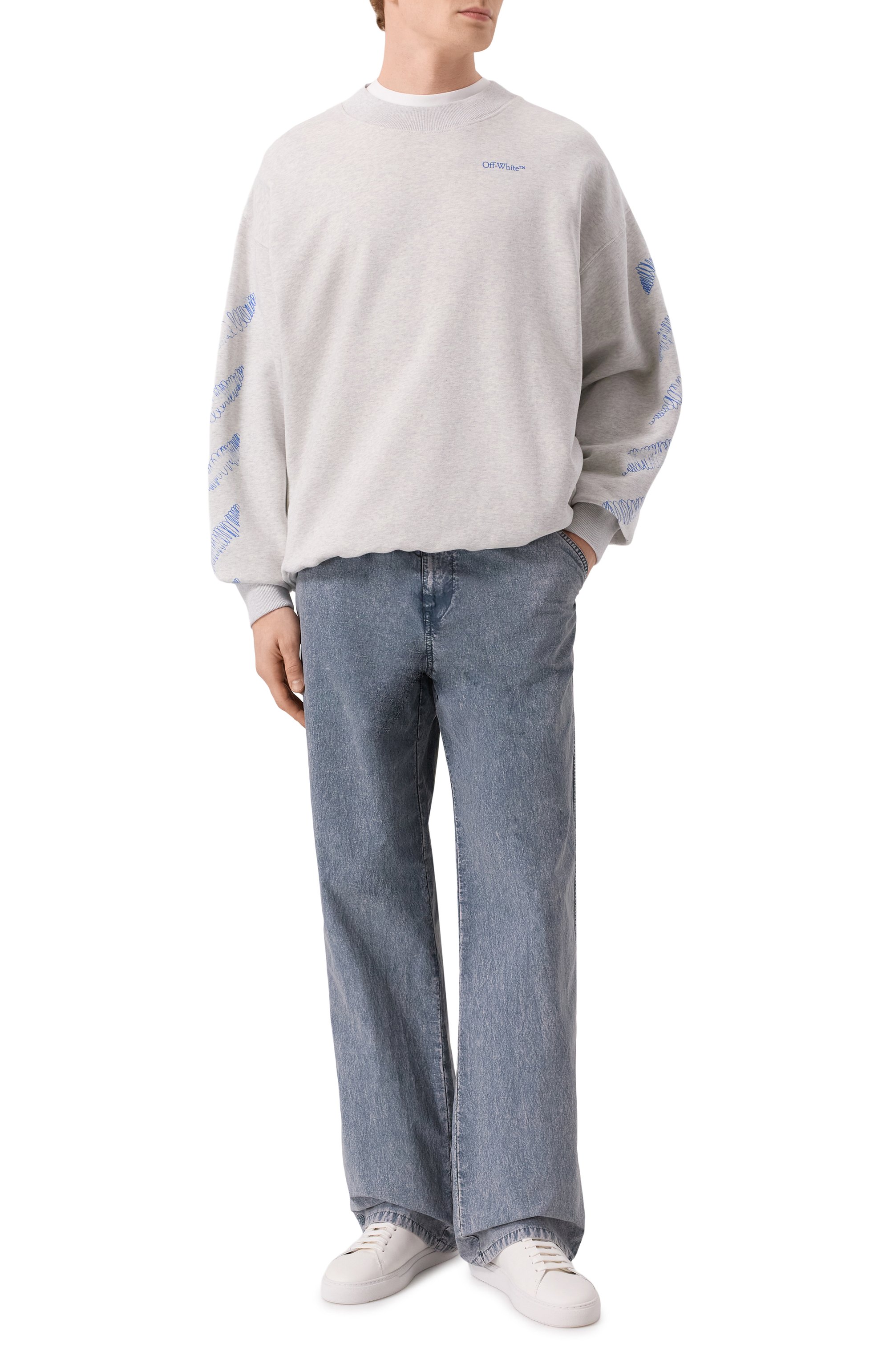 Хлопковый свитшот OFF-WHITE, арт. 0MBA054F25FLE006, фото 2